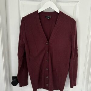 J. Crew Burgundy Button-Up Cardigan
